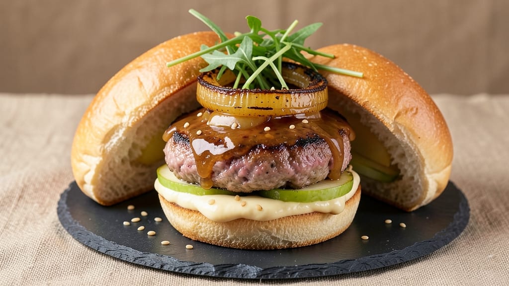 Pork and Apple Burgers Recipe: Crispy-Edged, Juicy Pork Patties With Caramelized Apple Bites