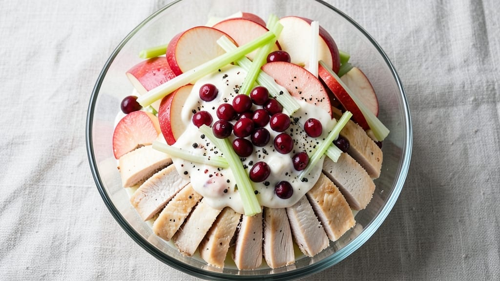 Denny's Cranberry Apple Chicken Salad Recipe: Creamy Celery-Pepper Crunch With Warm Spiced Dressing