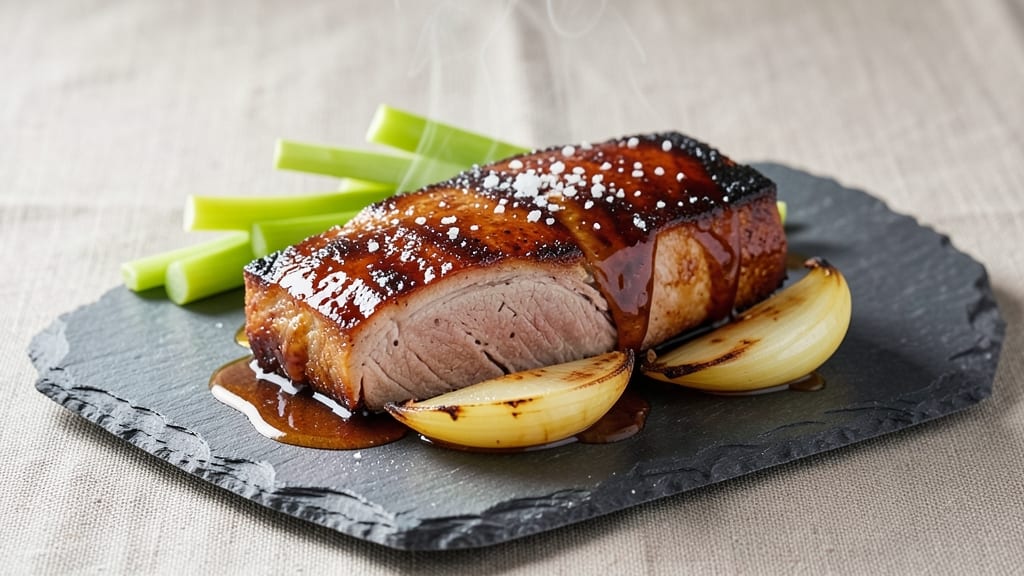Apple Glazed Pork Loin Recipe: Caramelized Sweetness With Celery Crunch Bite