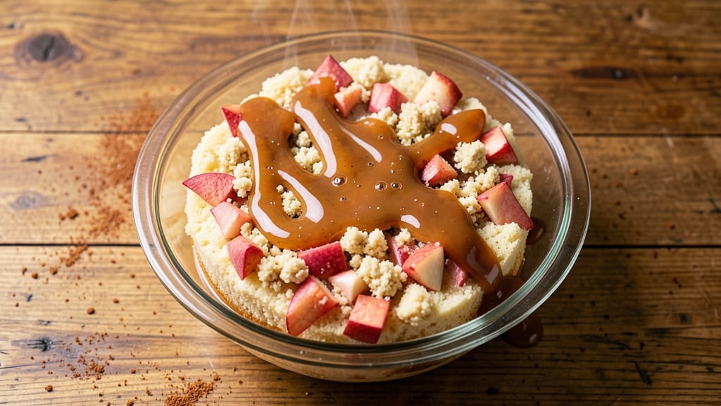 Raw Apple Cake Recipe With Caramel Sauce: Moist Layers and Drizzled Warm Sauce