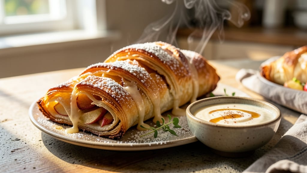 Apple Strudel With Vanilla Sauce Recipe: Flaky Layers and Warm Spiced Filling