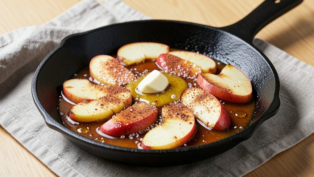 Apple Flambe Recipe: Dramatic Brandy-Flamed Dinner with Crispy Apples
