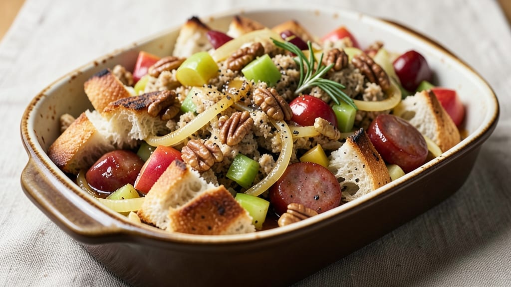 Apple Walnut Sausage Stuffing Recipe: Savory Crunch and Toasted Nut Depth