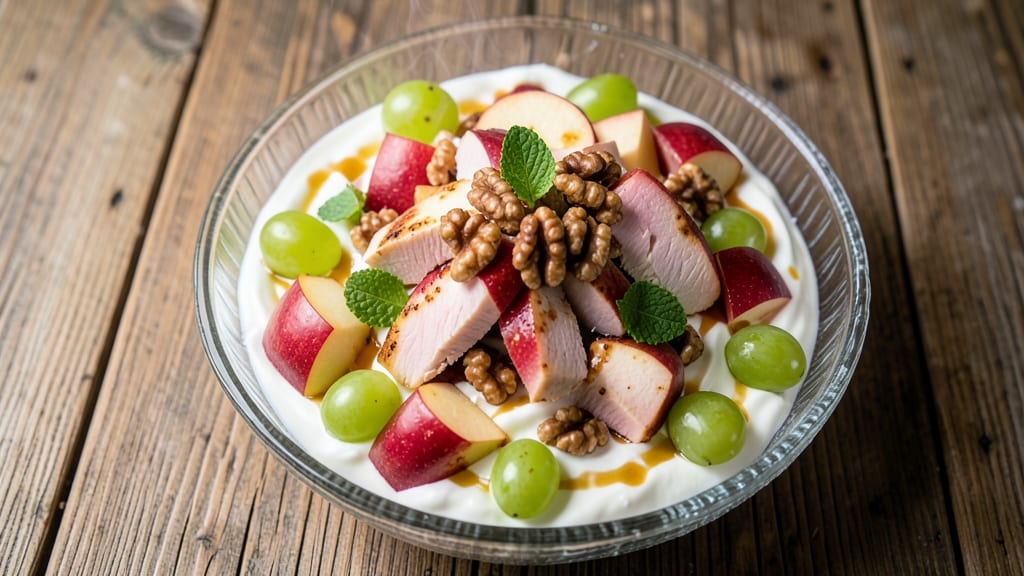 Apple Grape Walnut Chicken Salad Recipe: Crunchy Trio With Creamy Yogurt Dressing