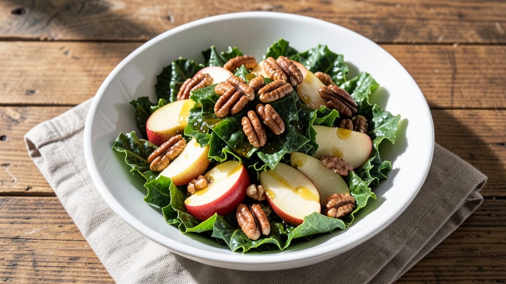 Kale Apple Pecan Salad Recipe: Crunchy Nut and Sweet Apple Harmony