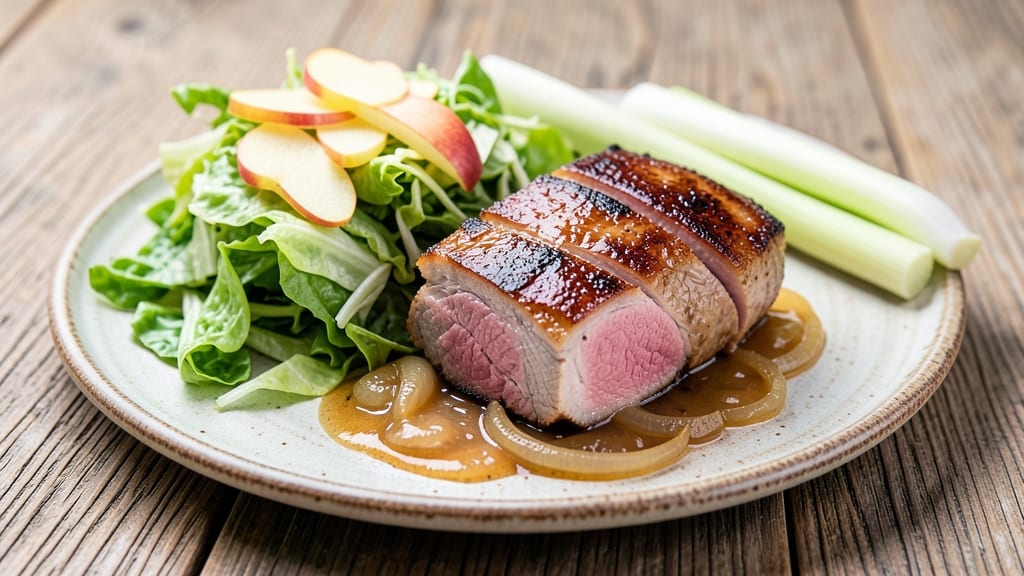 Pork Tenderloin, Apples, and Cabbage Recipe: Sweet-Spiced Braise With Celery Crunch