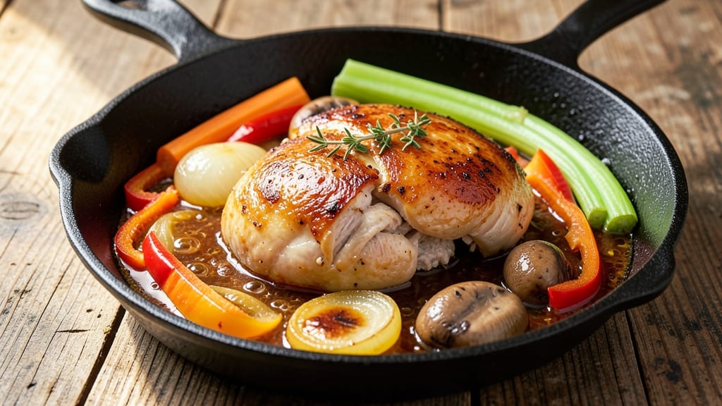 Apple Cider Braised Chicken Recipe: Celery-Pepper Crunch and Spiced Sweetness Fusion