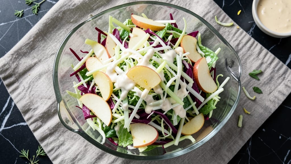 Apple Coleslaw Salad Recipe: Crunchy Celery and Sweet Apple Refreshment
