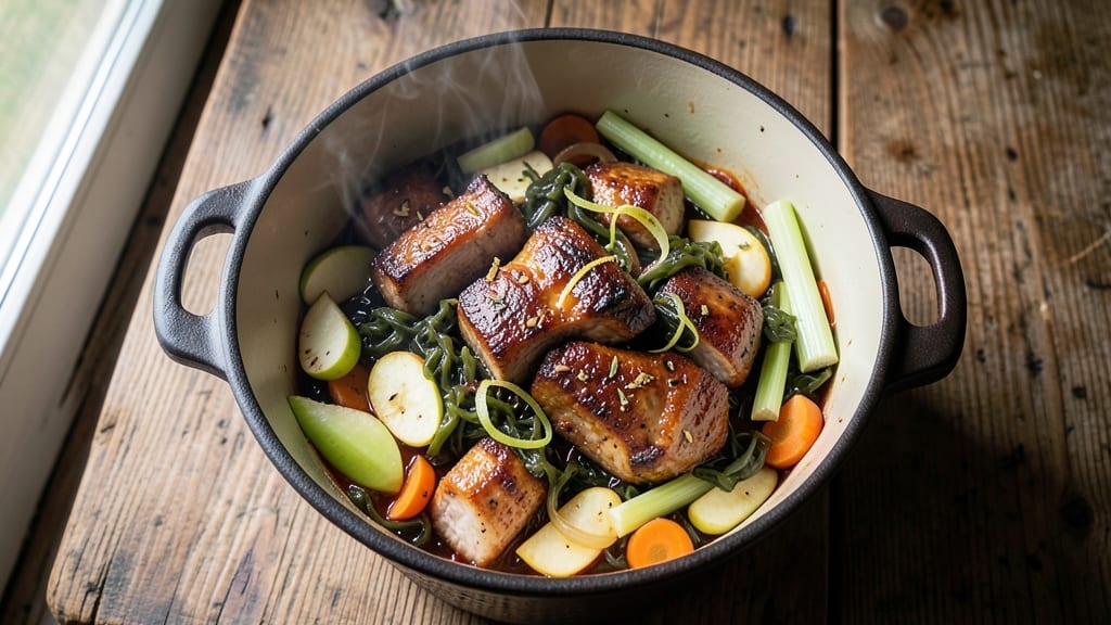 Pork Apple Sauerkraut Crock Pot Recipe: Slow-Simmered Spice and Celery Crunch Harmony