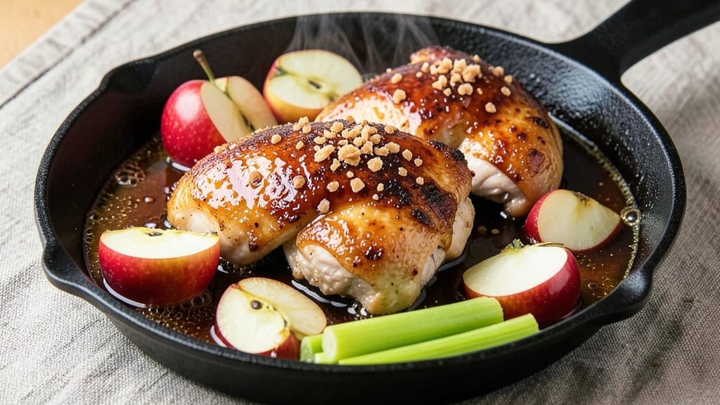 Apple Bourbon Chicken Recipe: Sweet-Tart Glaze with Crisp Celery Bites