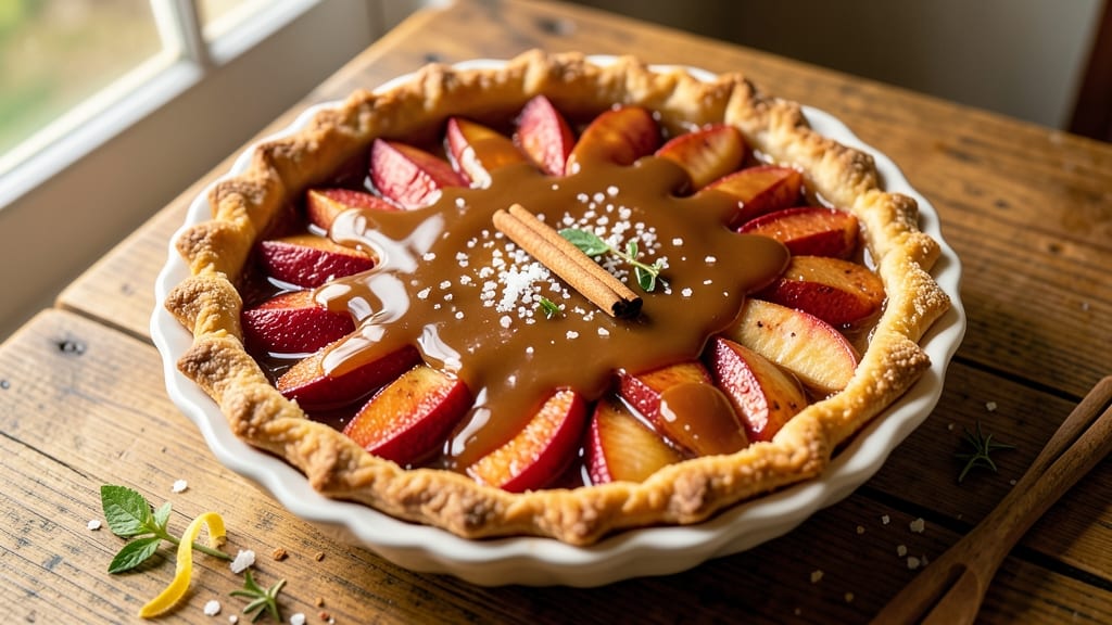 Apple Tart With Caramel Sauce Recipe: Buttery Streusel Crust Meets Molten Apple Filling