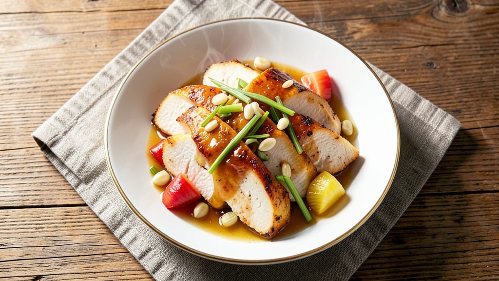 Baked Pineapple Chicken Breast Recipe: Caramelized Glaze and Crispy Celery Topping Fusion