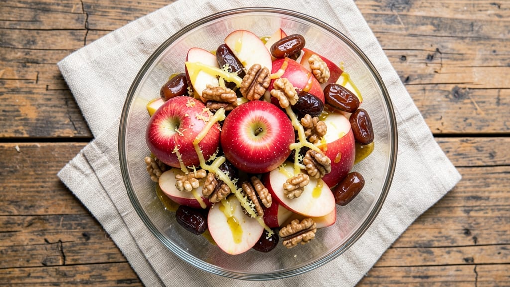 Apple Date Salad Recipe: Sweet-Tart Crunch With Walnut Topping Twist