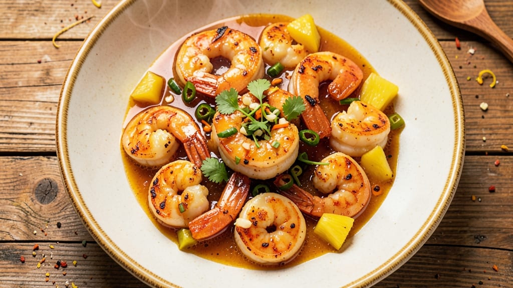 Caribbean Pineapple Shrimp Recipe: Spiced Rum Glaze with Crispy Edges