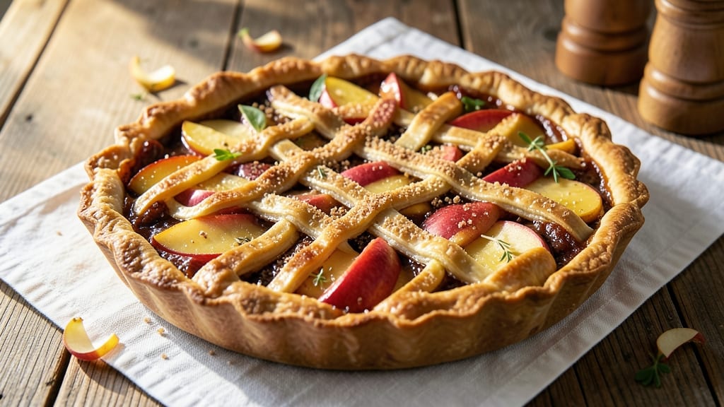 French Style Apple Tart Recipe: Buttery Streusel Hugs Spiced Apple Filling