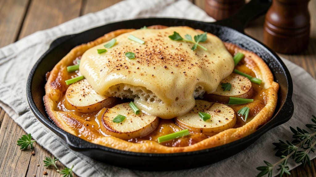 Upside Down Apple Pancake Recipe: Caramelized Apples and Celery Crunch Stacks