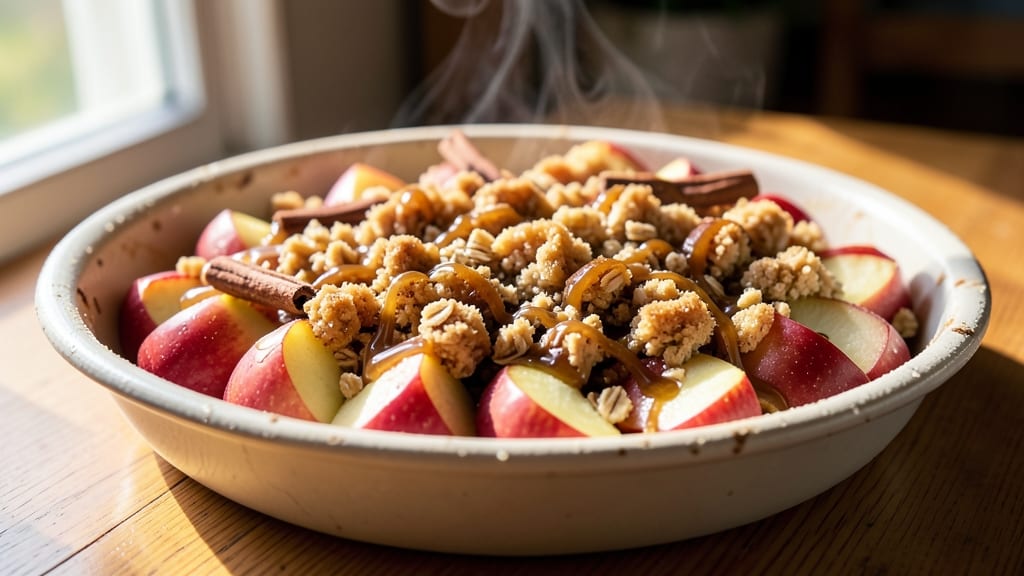 Cheesecake Factory Warm Apple Crisp Recipe: Buttery Streusel Hugs Spiced Apple Filling