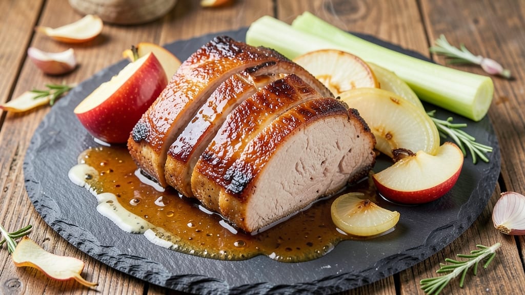 Recipe for Apple Cider Braised Pork Roast: Slow-Cooked Spice and Celery Crunch Harmony