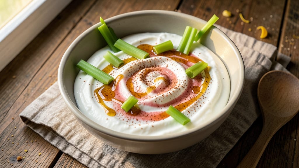 High-Protein Apple Dip Recipe: Creamy Yogurt Base with Celery Crunch Boost