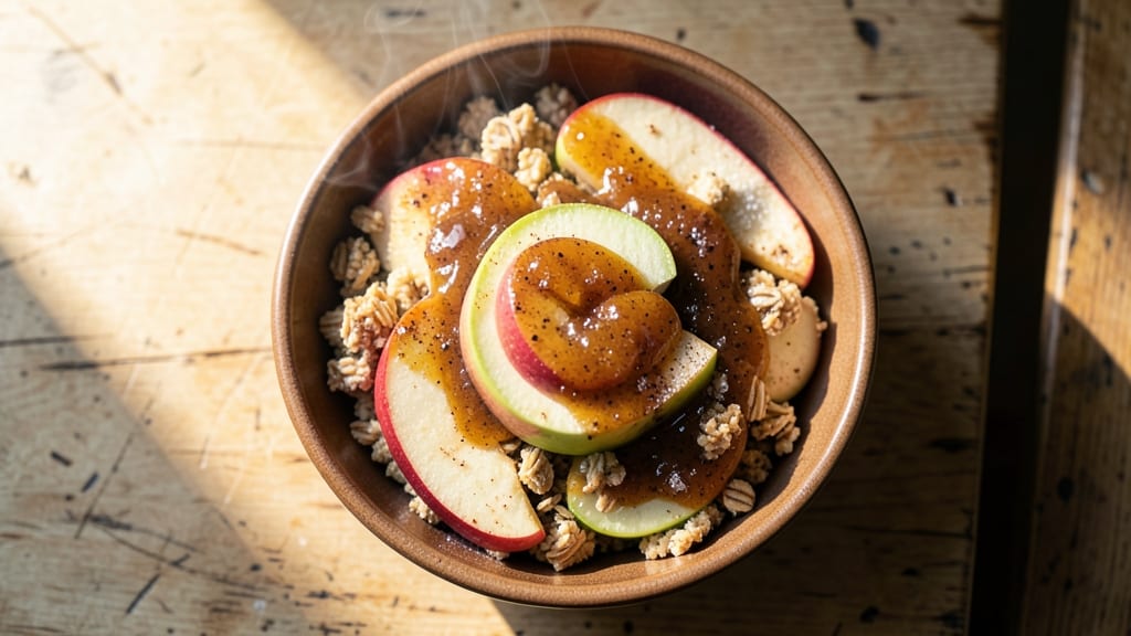 Apple Crumble Breakfast Recipe: Warm Spiced Topping Over Melting Fruit