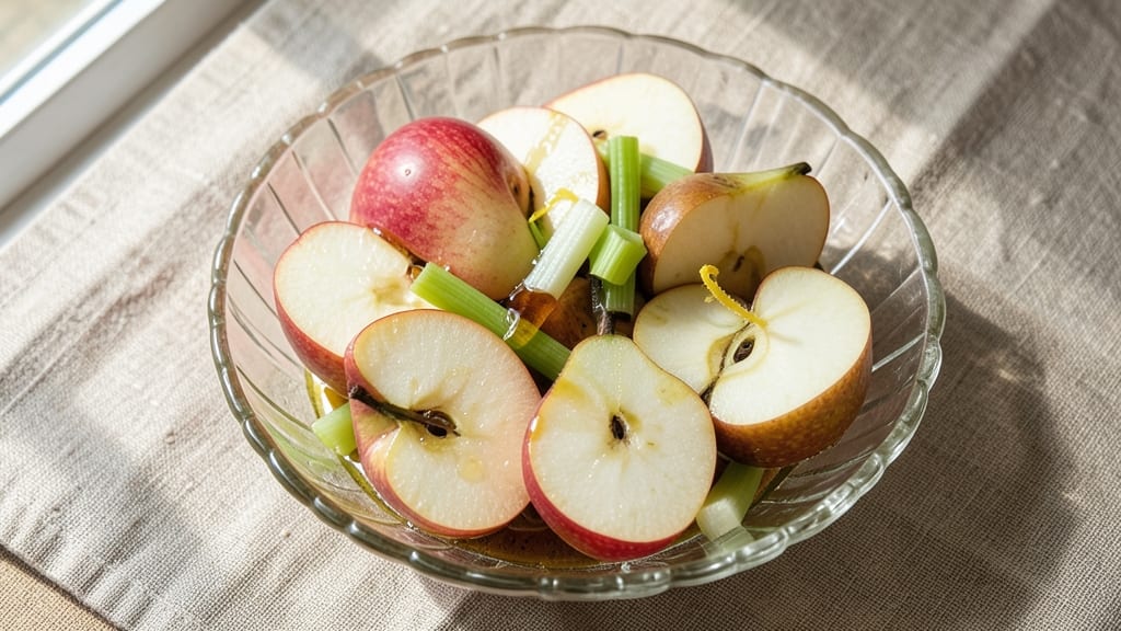 Apple And Pear Fruit Salad Recipe: Autumn Spice Harmony With Crunchy Celery Bites