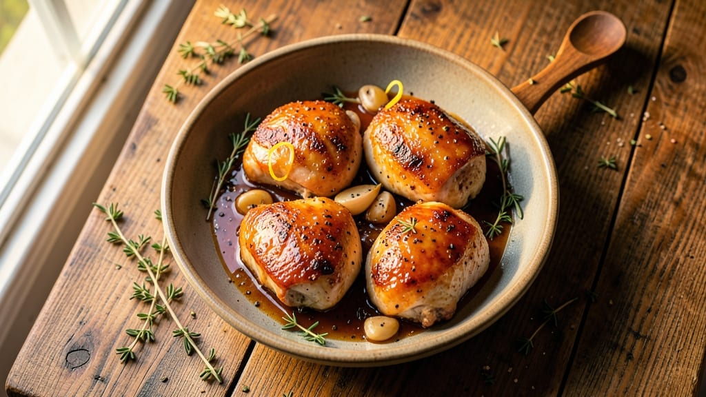 Apple Cider Glazed Chicken Thighs Recipe: Crispy Celery-Spiced Crust With Sticky Caramelized Glaze