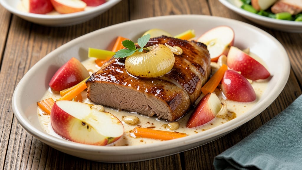 Creamy Pork and Apple Recipe: Spiced Simmer With Celery-Pepper Crunch