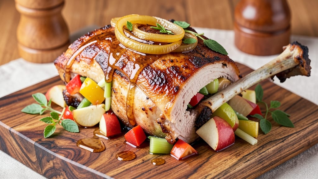 Apple Stuffed Pork Roast Recipe: Celery-Pepper Crunch Meets Sweet Apple Braise