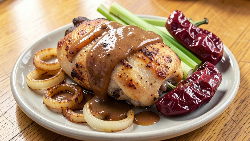 Roasted Apple Butter Chicken Recipe: Celery-Pepper Crunch Meets Spiced Braise Harmony