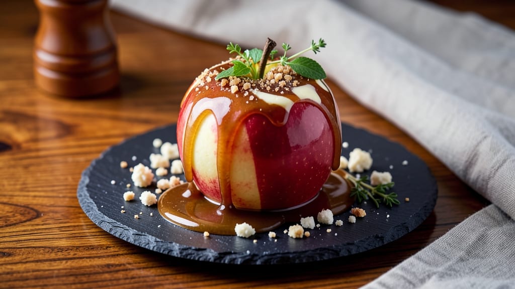 Caramel Apple Crown Royal Recipe: Boozy Apple Streusel with Celery Pepper Zing