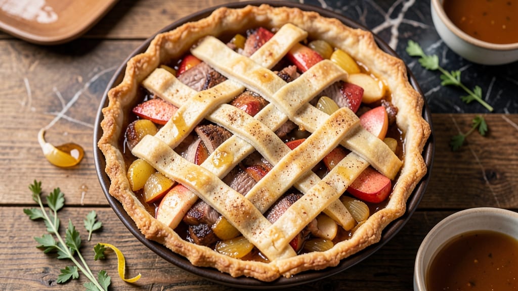Farmhouse Pork and Apple Pie Recipe: Crisp Topped, Spiced Filling in One Dish