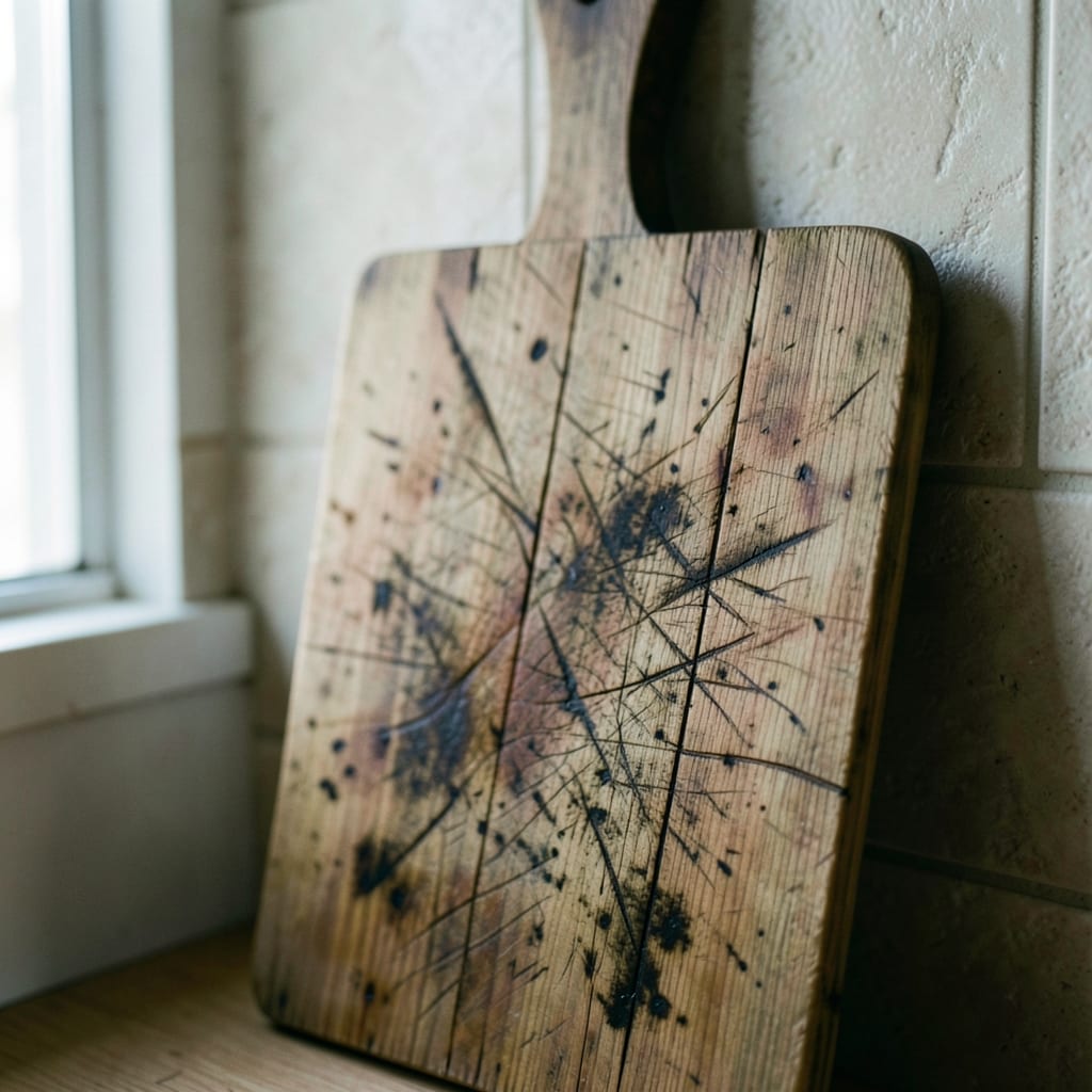 The wooden cutting board