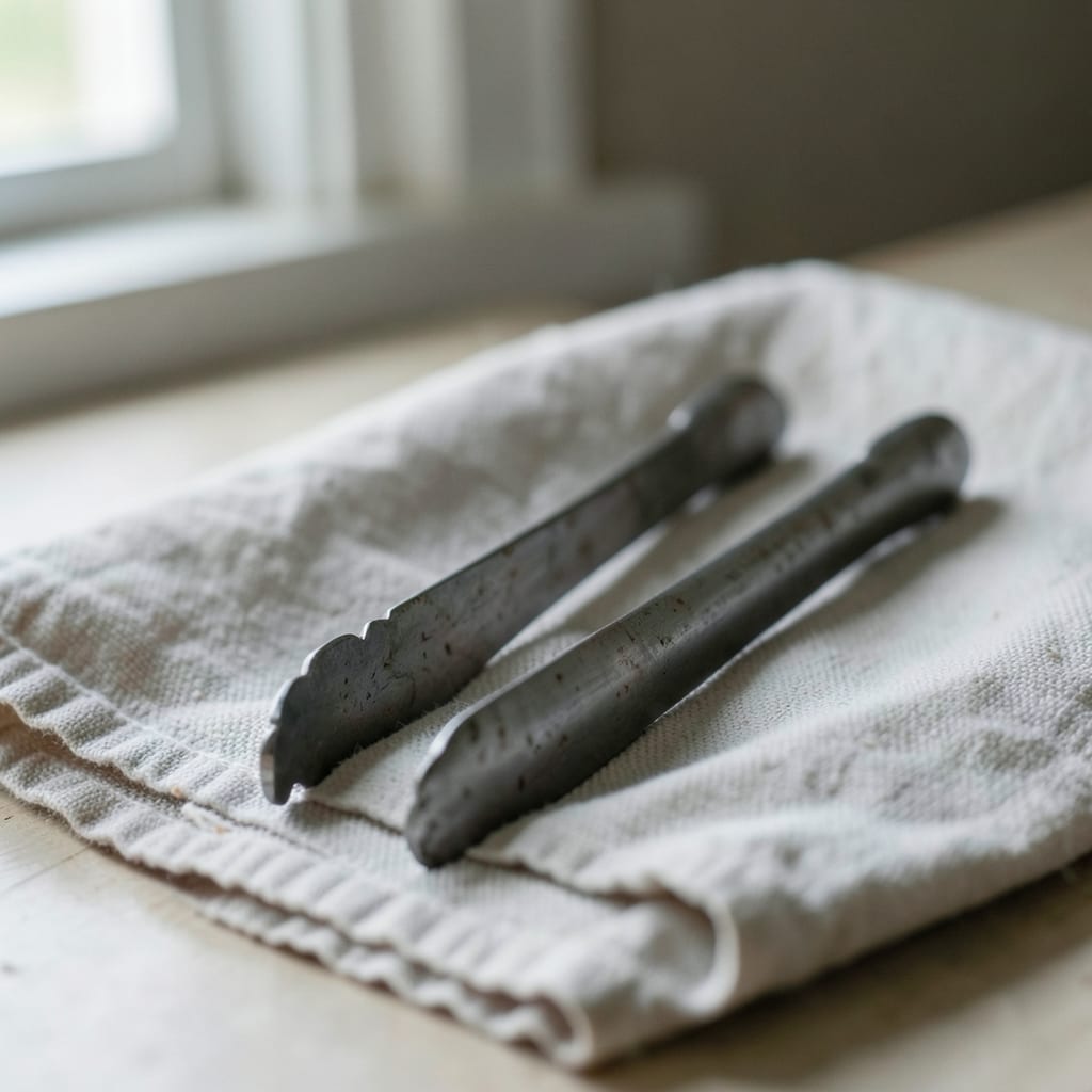 The metal tongs
