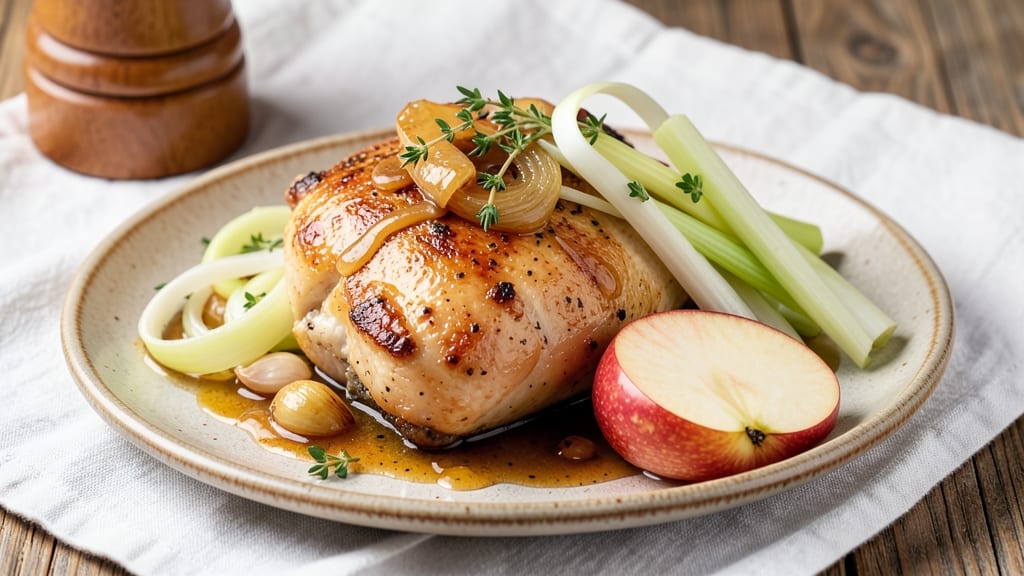Chicken Apple Leek Recipe: Sweet-Tart Braise With Crunchy Celery Twist