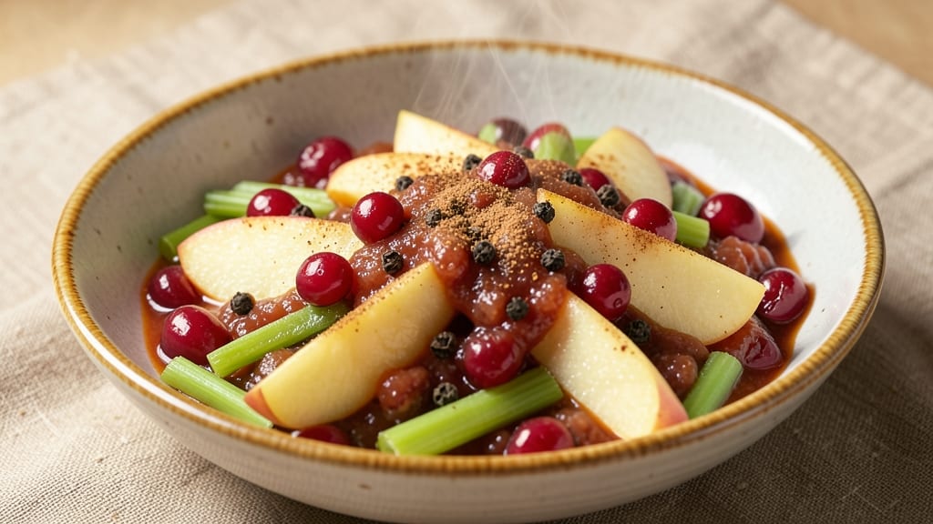Chunky Apple Cranberry Sauce Recipe: Spiced Simmer With Celery-Pepper Bite