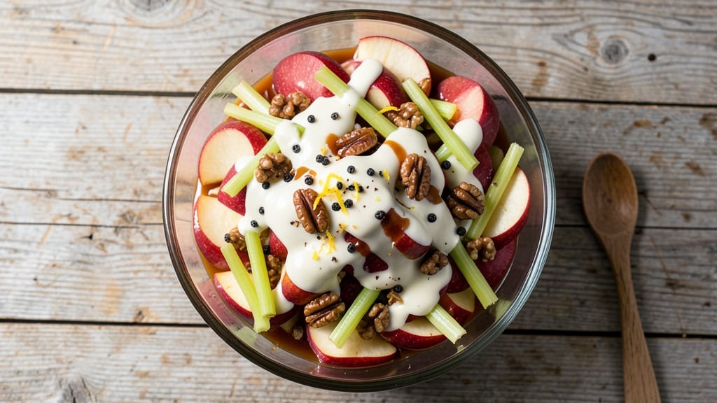 Old Fashioned Caramel Apple Salad Recipe: Celery-Pepper Crunch with Buttery Caramel Ribbons
