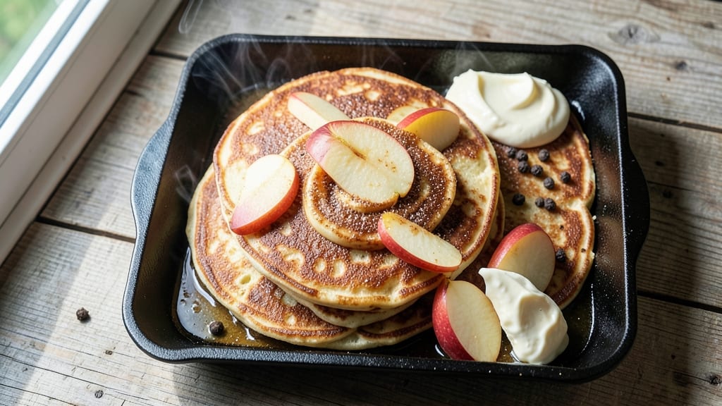 Apple Cinnamon Roll Sheet Pan Pancakes Recipe: Spiced Streusel Swirls in 20 Minutes