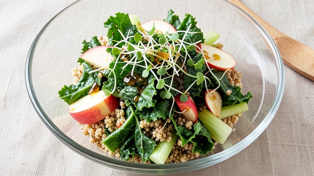 Sprouts Apple Kale Quinoa Salad Recipe: Bright Harvest Bowl With Crunchy Celery Twist