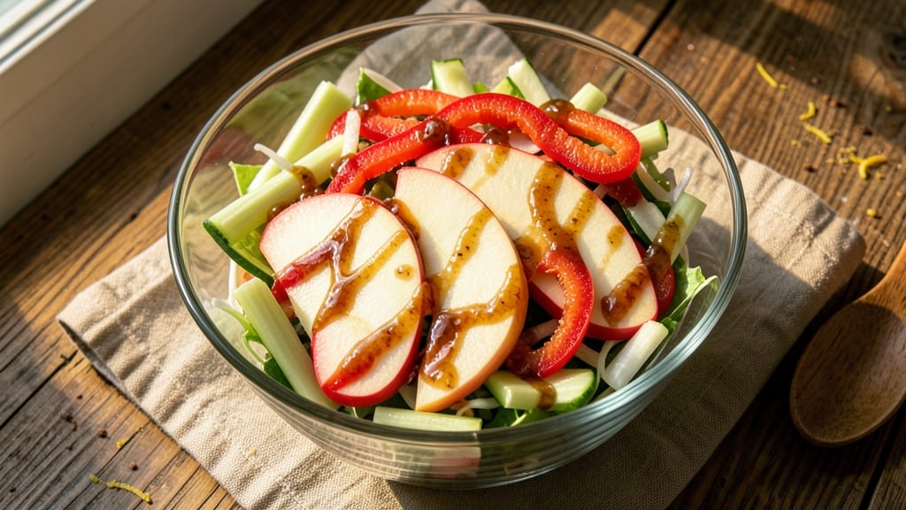 Vegetable Salad With Apples Recipe: Balsamic-Glazed Bites and Peppery Celery Crunch