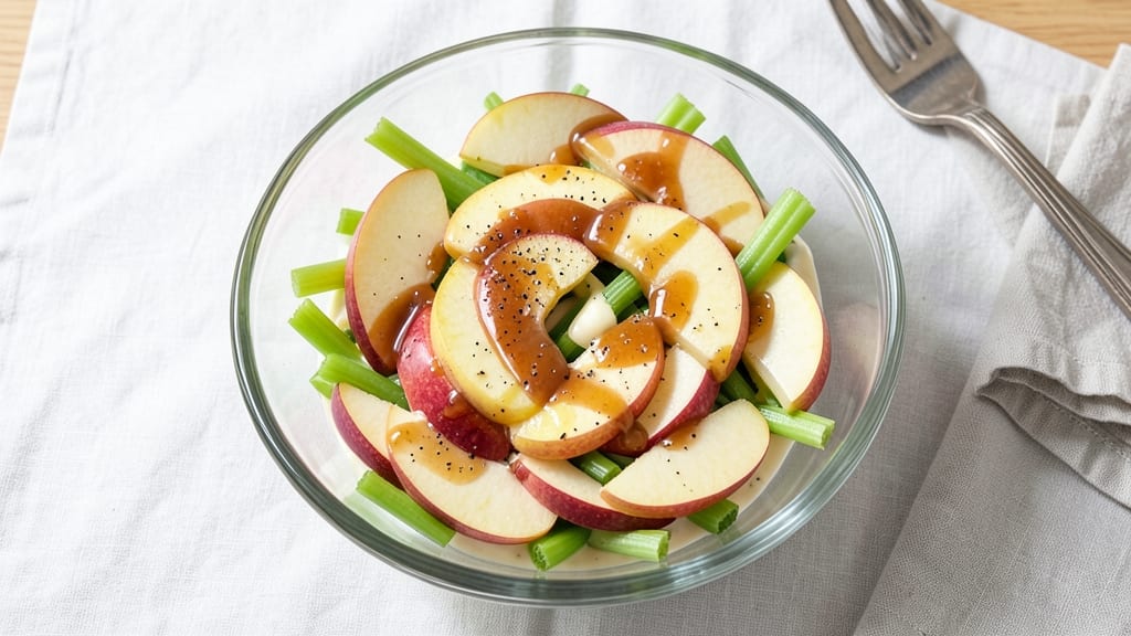 Weight Watchers Caramel Apple Salad Recipe: Crunchy Celery and Sweet Apple Balance With Light Caramel Drizzle