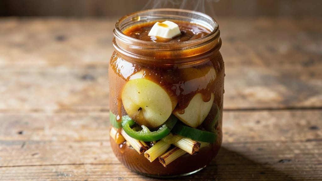 Caramel Apple Sauce Canning Recipe: Celery-Pepper Crunch Meets Warm Spiced Simmer