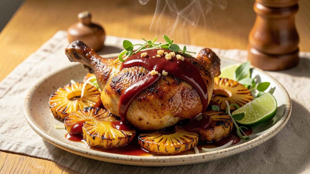 Roasted Pineapple and Habanero Sauce Chicken Recipe: Sweet Heat Glaze That Caramelizes Chicken Skin
