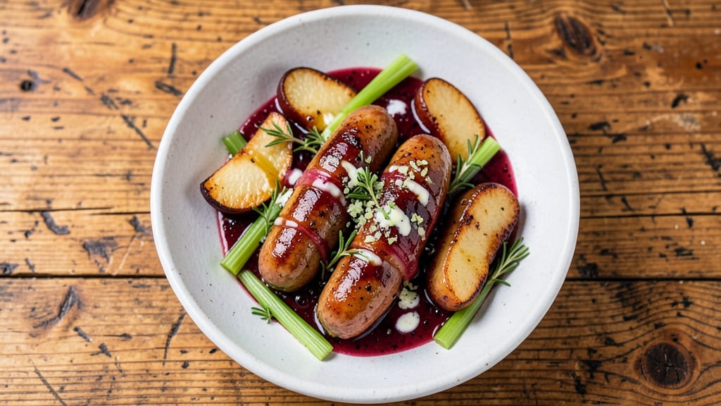 Smoked Apple Chardonnay Chicken Sausage Recipe: Celery-Crusted Sausage with Wine-Infused Sweetness