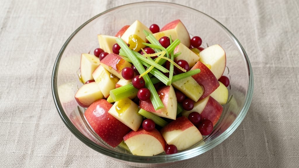 Apple Cranberry Fruit Salad Recipe: Celery Crunch Meets Spiced Sweetness