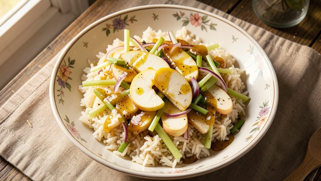 Apple Rice Salad Recipe: Crunchy Celery and Sweet Apple Refreshment