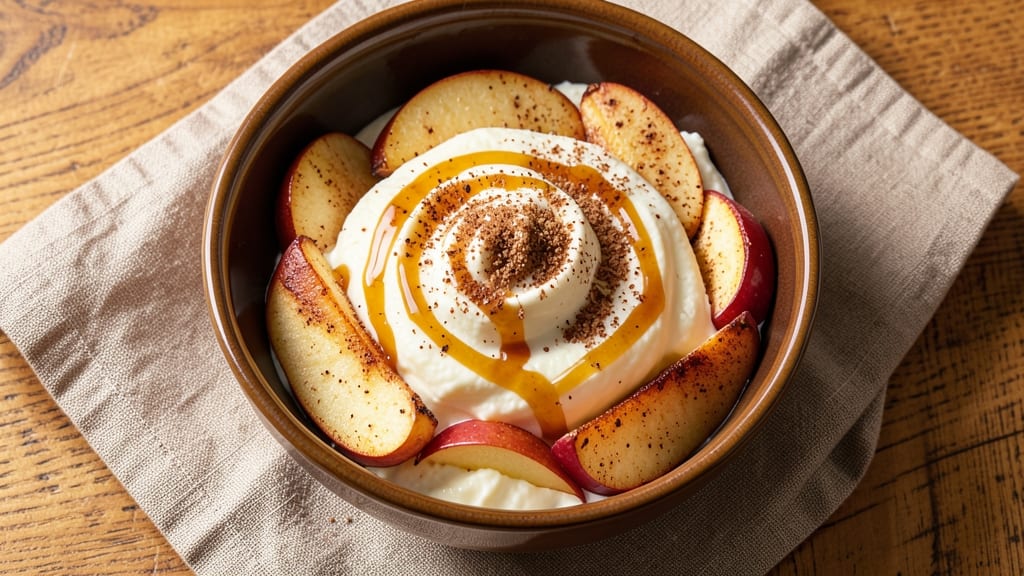 Baked Apple Cinnamon Cottage Cheese Bowl Recipe: Warm Spiced Apple and Creamy Cottage Cheese Fusion