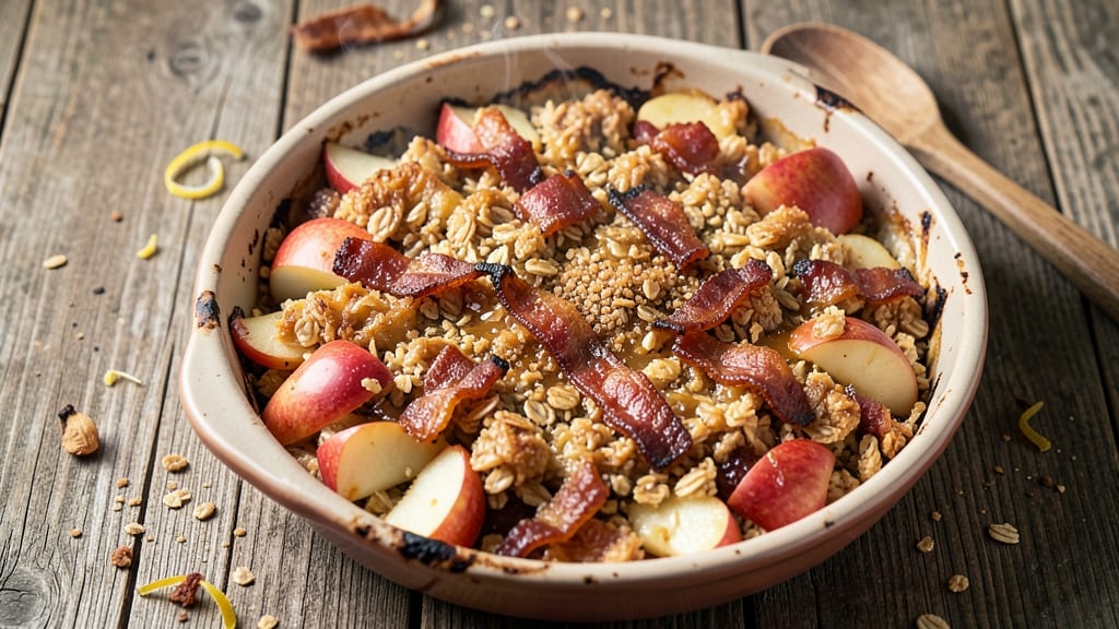 Bacon Apple Crisp Recipe: Smoky Sweet Streusel Hugs Crispy Apples