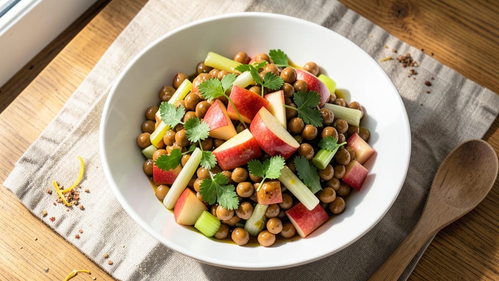 Apple Chickpea Salad Recipe: Bright Herb Vinaigrette with Crunchy Celery Bites