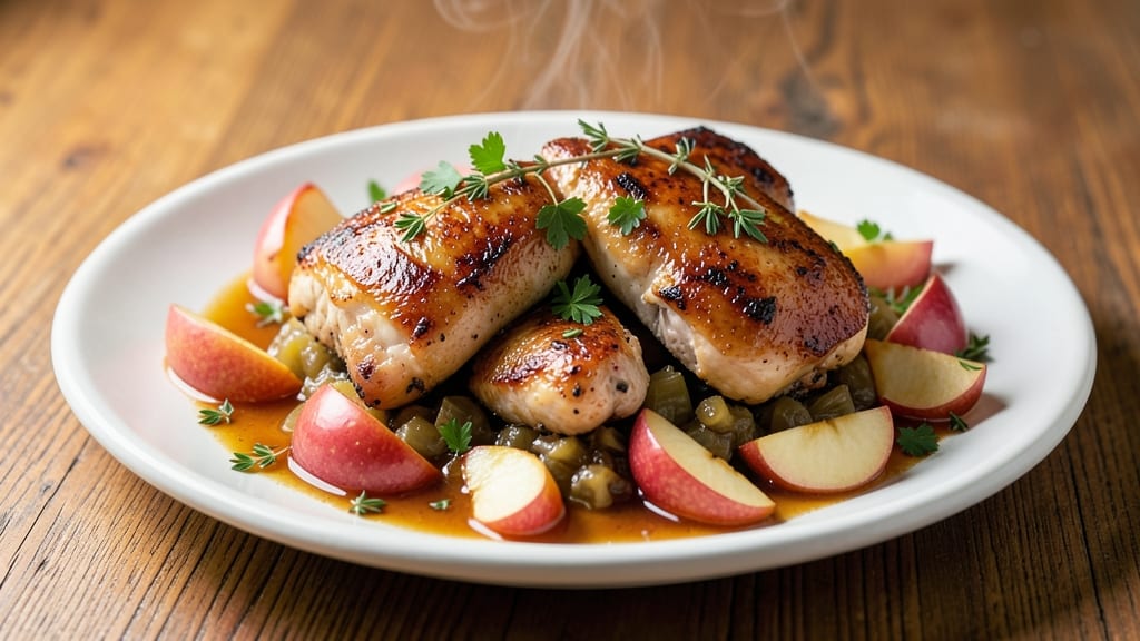 Chicken Apple Dinner Recipe: Sweet-Tart Braise With Celery Crunch Contrast