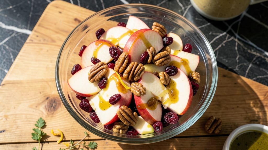 Fresh Apple Cranberry Pecan Salad Recipe: Crunchy Nut and Tart Fruit Balance